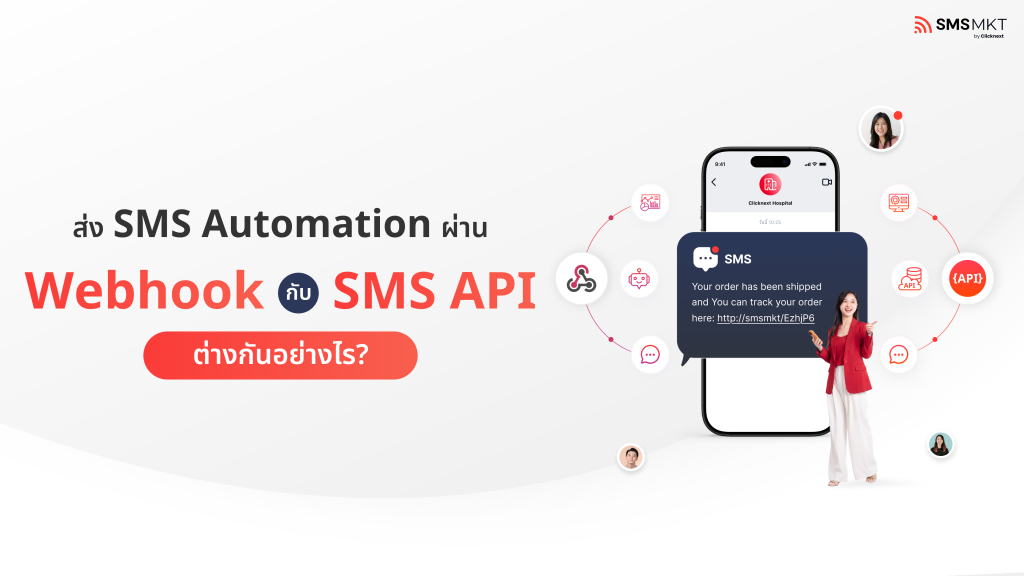 ภาพประกอบบทความ ใช้งาน SMS Automation ผ่าน Webhook กับ SMS API ต่างกันอย่างไร? เข้าใจการทำงานก่อนเชื่อมต่อระบบ